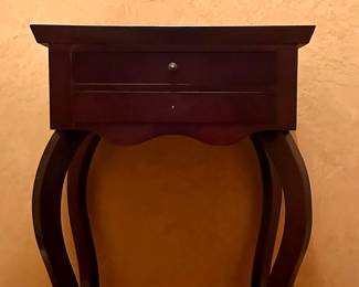 Cabriole Leg Side Table with One Drawer
