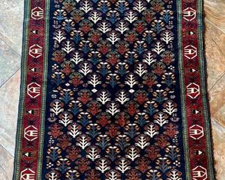 Wool Rug (maroon, navy, cream)