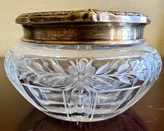 Silver Repousse Dresser Jar - Monogrammed