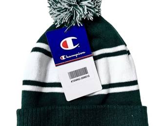 Champion Striped Pom Beanie Green