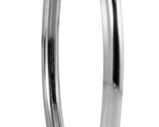 Rhodium Plated Pink Ribbon Cuff Bracelet