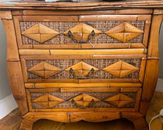 Woven bamboo side table