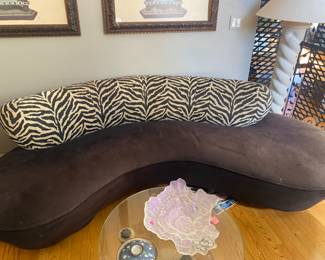 Mid century modern style zebra couch