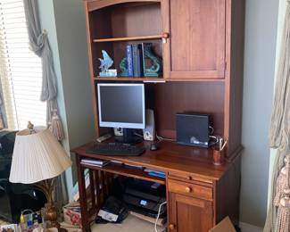 Solid wood desk with hutch