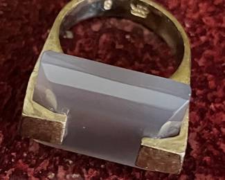 Sterling brutalist ring