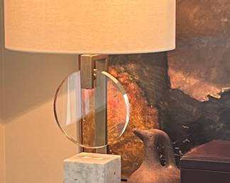 The Davis Table Lamp by Flow Decor in marble and crystal…brand new out of box paid $700!