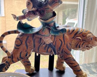 Late 19th C terra cotta roof tiles
Warrior Mulan on tiger
