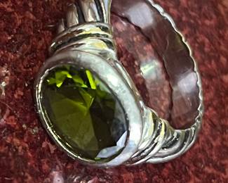 Sterling and peridot ring
