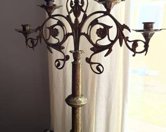 19th C brass alter candelabra from Spain 