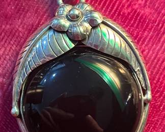 HUGE Native American onyx pendant