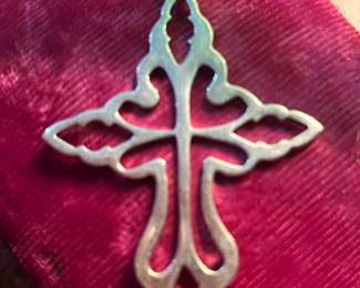 Very large antique sterling cross from England 