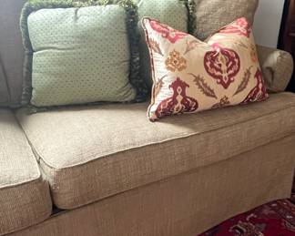 Like new nubby linen sofa CUSTOM MADE