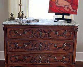 Amazing early 19th C Louis Philippe hand-carved chest in walnut.