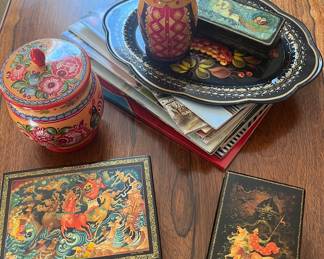 Old Russian lacquer boxes and more!