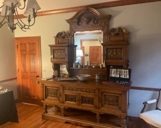 VERY LARGE SIDE BOARD/ SERVER.  AMAZING PIECE OF FURNITURE.