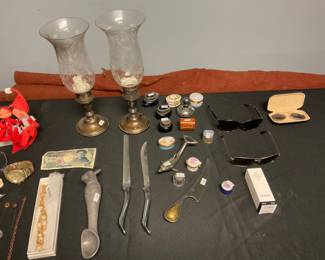 SMALL COLLECTIBLES , STERLING CANDLE HOLDERS