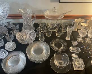 NICE SLECTION OF GLASS COLLECTIBLES , NICE CUT GLASS