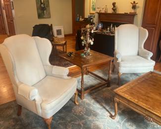 PAIR OF WONDERFUL WING CHAIRS