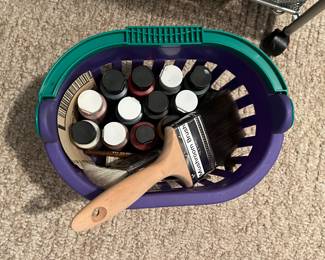 Paints and brushes