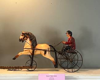 Harness racing horse and jockey