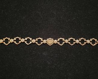 14k Diamond Harley Davidson Bracelet