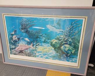 "Cannon Patch" Key Largo Fl - John Pennekamp Coral Reef State Park - Barry Barnett- Signed and numbered  652/1000 - Measures approx 46" W x 33" H
