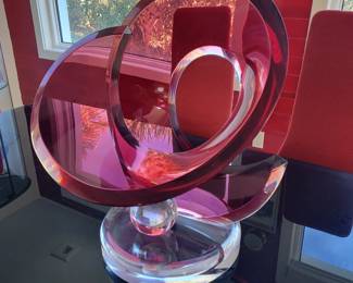 Shlomi Haziza signed Lucite Acrylic Abstract Sculpture - large measures approx approx 22" x 20"
