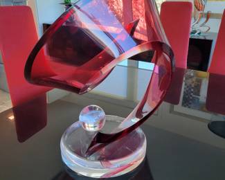 Shlomi Haziza signed Lucite Acrylic Abstract Sculpture - large approx 22" x 20"