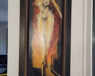 Flame Series 3 pc Giclee art by Michele D. Lee - each measures approx 17" W x 36" H - local artist