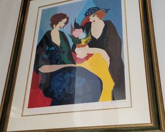 "Elegance" Serigraph Signed and Numbered Itzchak Tarkay 205/350 - measures approx 32" W x 39" H