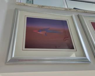 "Writing You From Paris" Serigraphs by Jean-Michel Folon Signed Numbered - measures approx 43" W x 39" H - 185/200