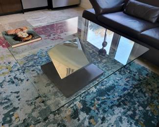 Scan Design Modern Contemp Coffee Table (rolls) measures 40" square x 17" H