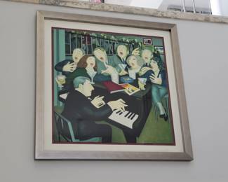 "Big Olives Little Olives" Lithograph signed and numbered by Beryl Cook 136/300 measures approx 35" W x 35" H