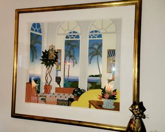"Palm Beach" Serigraph signed numbered by Thomas McKnight - measures approx - 53" W x 49" H