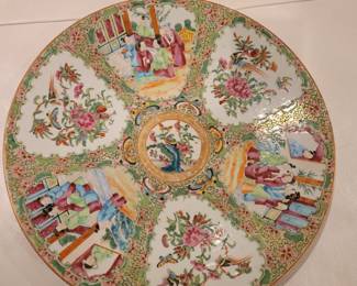 1850s Chinese Rose Medallion Charger large 