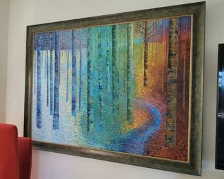 Four Seasons oil on canvas by Debbie Arnold - signed measures approx 53" W x 42" H