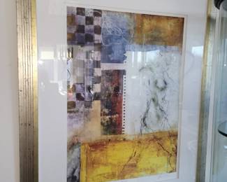 "Collaboration" Signed and Numbered Lithograph by Michele D. Lee - measures approx 34" W x 43" H -9/195- local artist