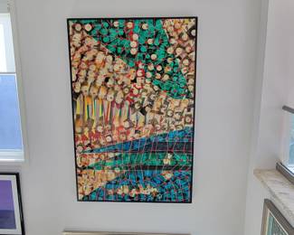 "Cue Balls Abstract" oil on canvas Edward Jackson - measures approx 54" W x 82" H 