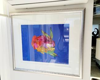 Rabbit Lithograph by John Nieto- measures approx 34" W x 30" H - Signed and numbered 124/395