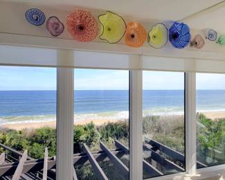 10 Pc Mounted Wall Art Glass by Chihuly Apprentice  - measures approx 6" to 15" 