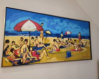 Oil on Canvas -Signed- Measures approx 49" W x 25" H