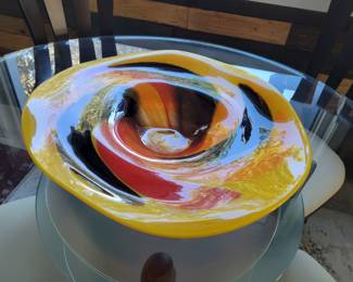 Tamaian art glass centerpiece bowl -XL