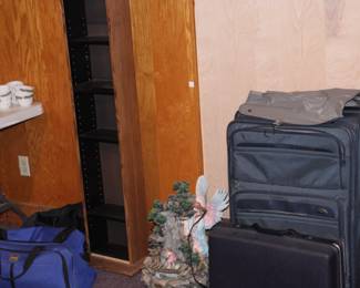 luggage, angel water fountain