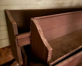 Old wood church pews