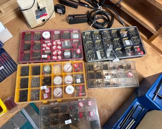 Containers of nuts &bolts and screws