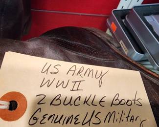 Vintage Boots US Army WWII 2 Buckle Boots Genuine US Military