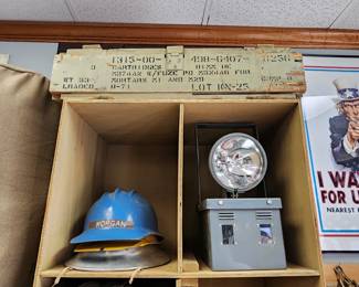 Vintage Hard Hats/Military Style Lamp