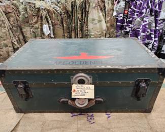 WWII Footlocker US Navy Pearl Harbor (This chest was owned by Goldenberg whose served in Pearl Harbor, his photo is in the following picture)