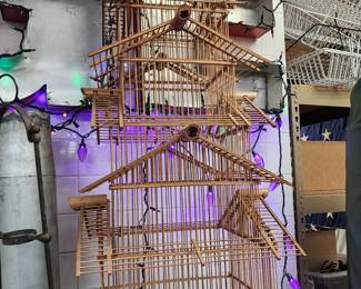 Tall Wooden Bird Cage