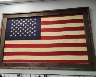 Wood Framed American Flag